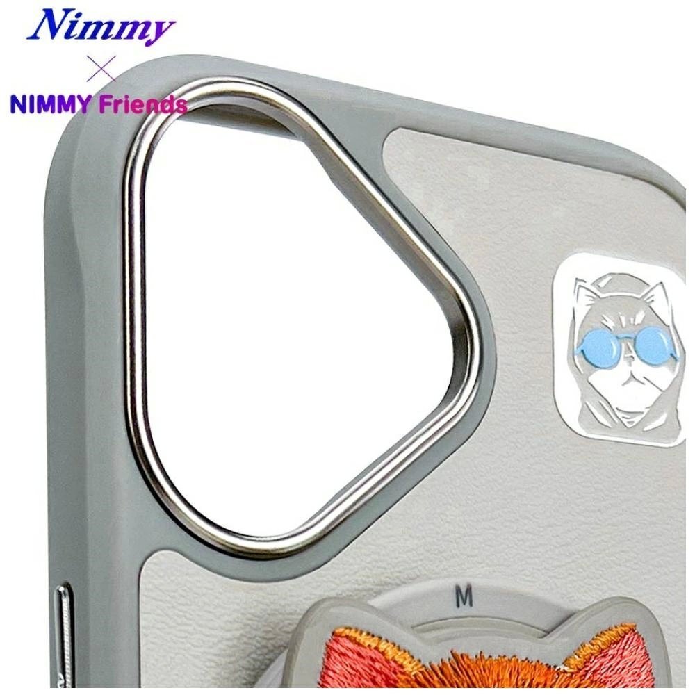 iPhone 16 Nimmy Glasses Cool Cat dėklas su MagSafe – pilkas 9