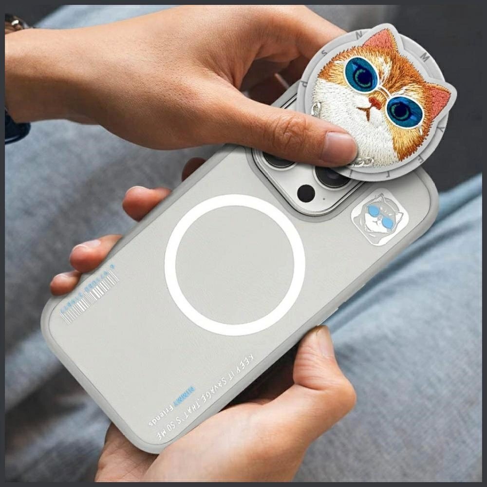 iPhone 16 Pro Nimmy Glasses Cool Cat MagSafe dėklas – pilkas 8 iPhone 16 Pro Nimmy Glasses Cool Cat MagSafe dėklas – pilkas 8