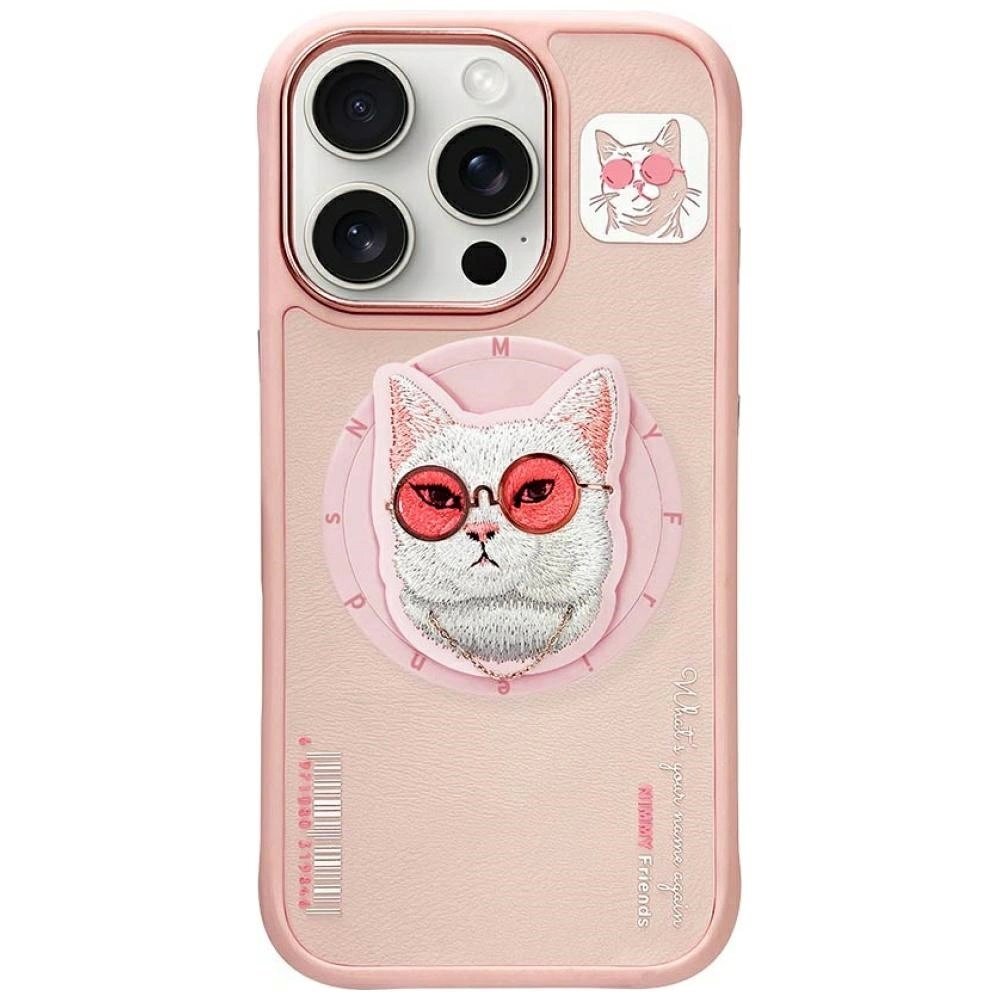 iPhone 16 Pro Max Nimmy Glasses Cool Cat dėklas su MagSafe – rožinis iPhone 16 Pro Max Nimmy Glasses Cool Cat dėklas su MagSafe – rožinis