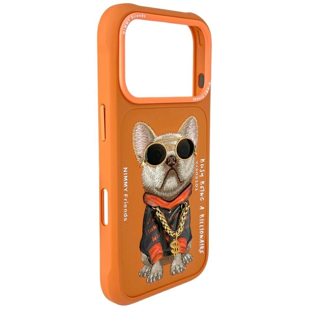 iPhone 17 Pro Max Nimmy Glasses Cool Dog dėklas – oranžinis 4