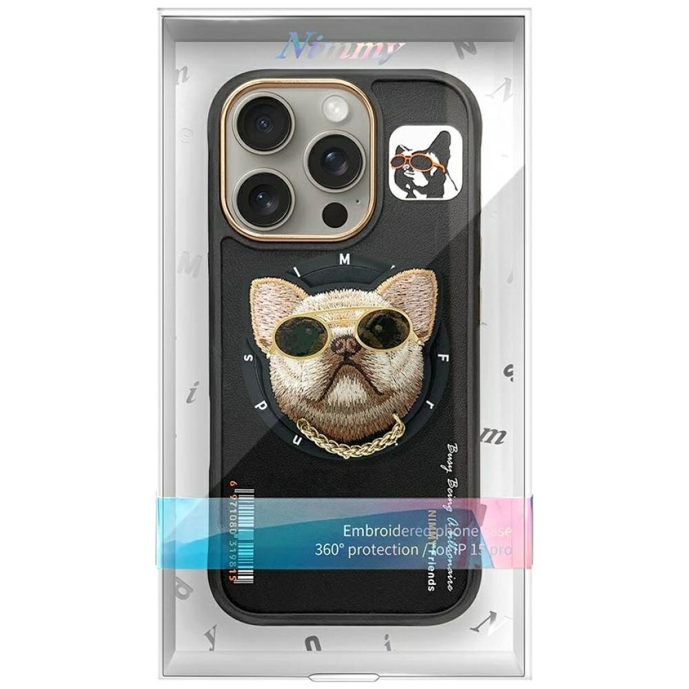 iPhone 16 Pro Nimmy Glasses Cool Dog dėklas su MagSafe – juodas 9