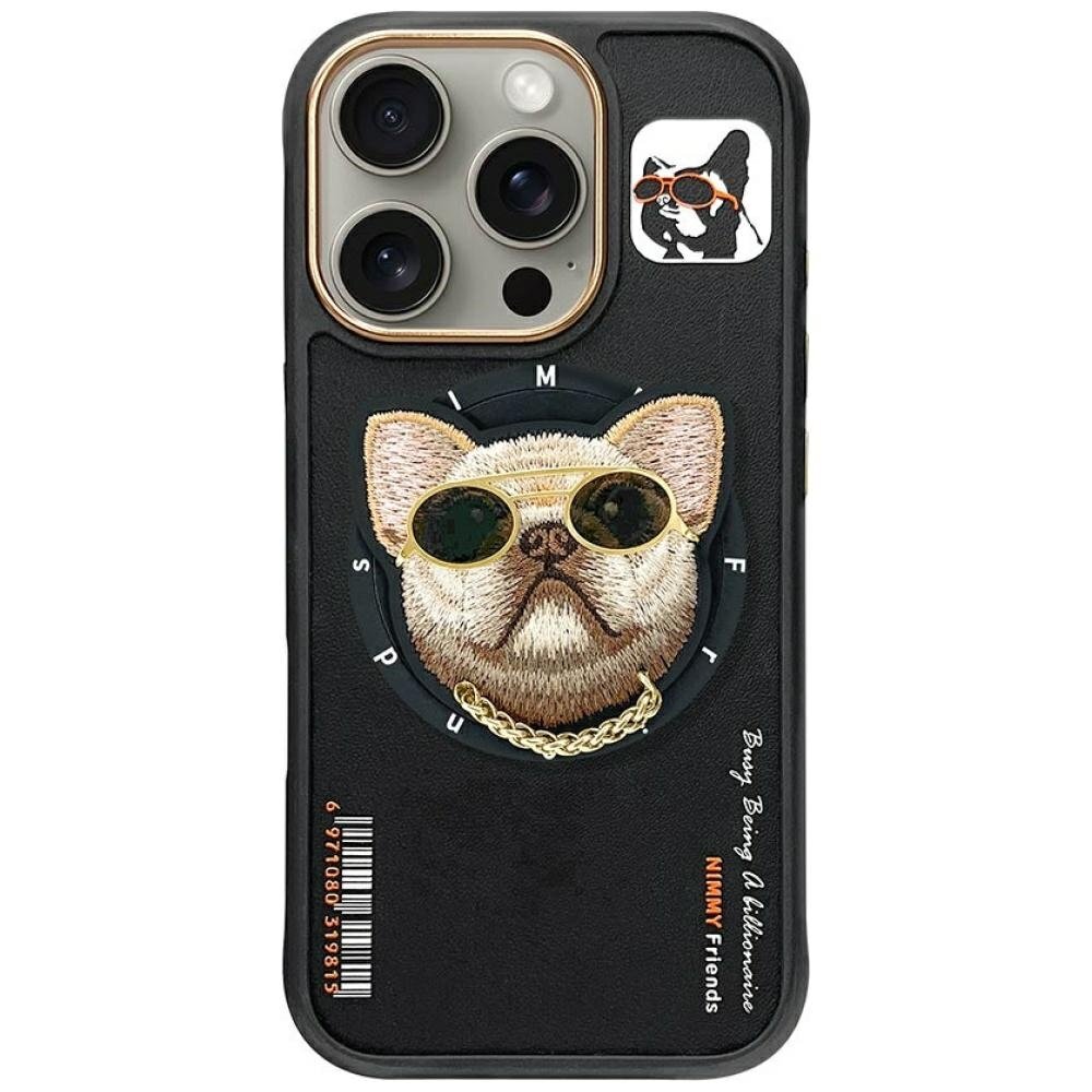 iPhone 16 Pro Nimmy Glasses Cool Dog dėklas su MagSafe – juodas iPhone 16 Pro Nimmy Glasses Cool Dog dėklas su MagSafe – juodas