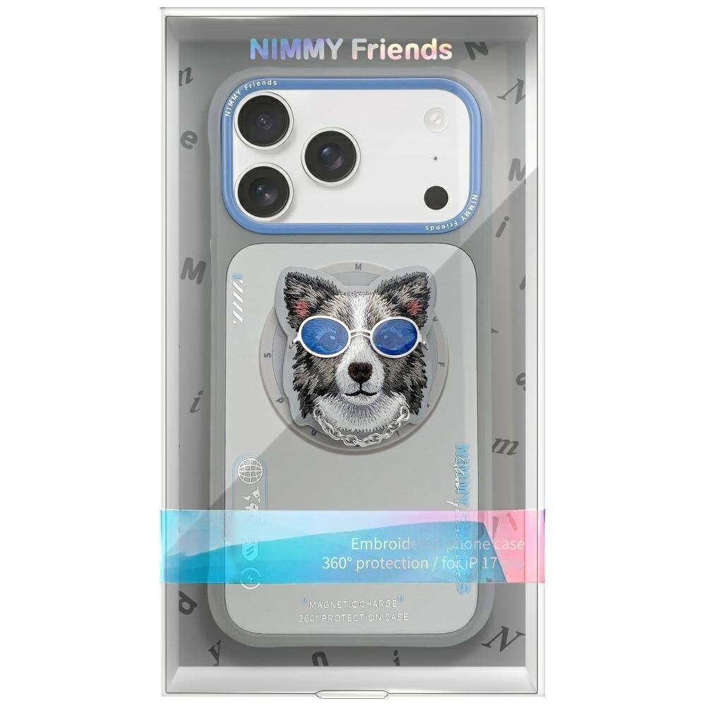 iPhone 17 Pro Nimmy Glasses Cool Dog dėklas su MagSafe – pilkas 1