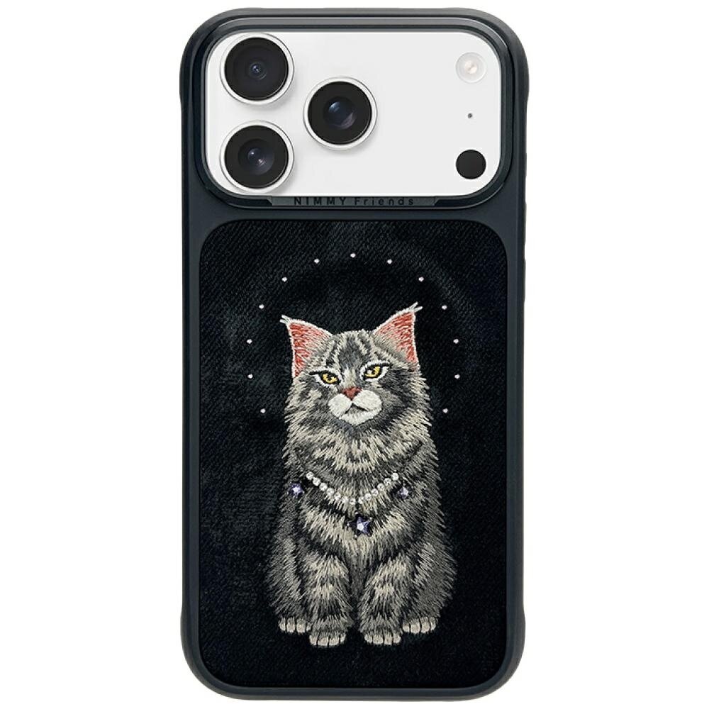 iPhone 17 Pro Nimmy Lucky Fashion Cat MagSafe dėklas – juodas