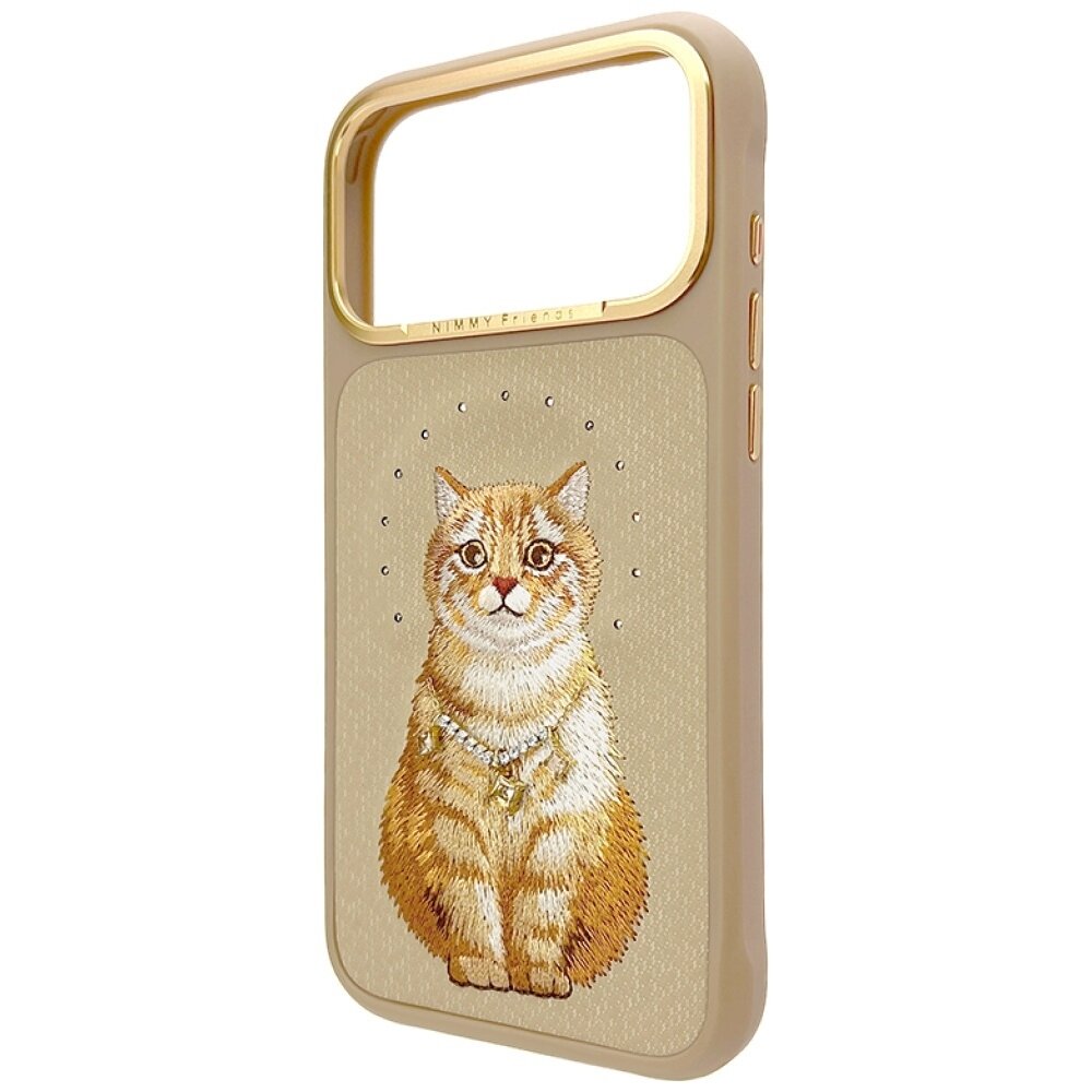iPhone 17 Pro Max Nimmy Lucky Fashion Cat MagSafe dėklas – rudas 1
