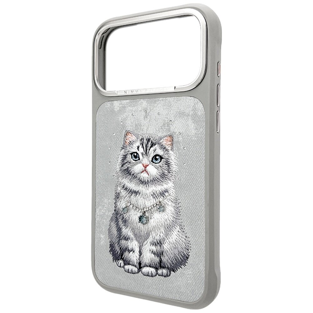 iPhone 17 Pro Max Nimmy Lucky Fashion Cat MagSafe dėklas – pilkas 1