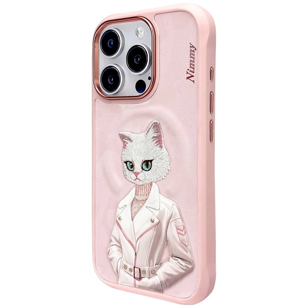 iPhone 16 Pro Nimmy Magnetic fashion cute pet dėklas su MagSafe – rožinis 1