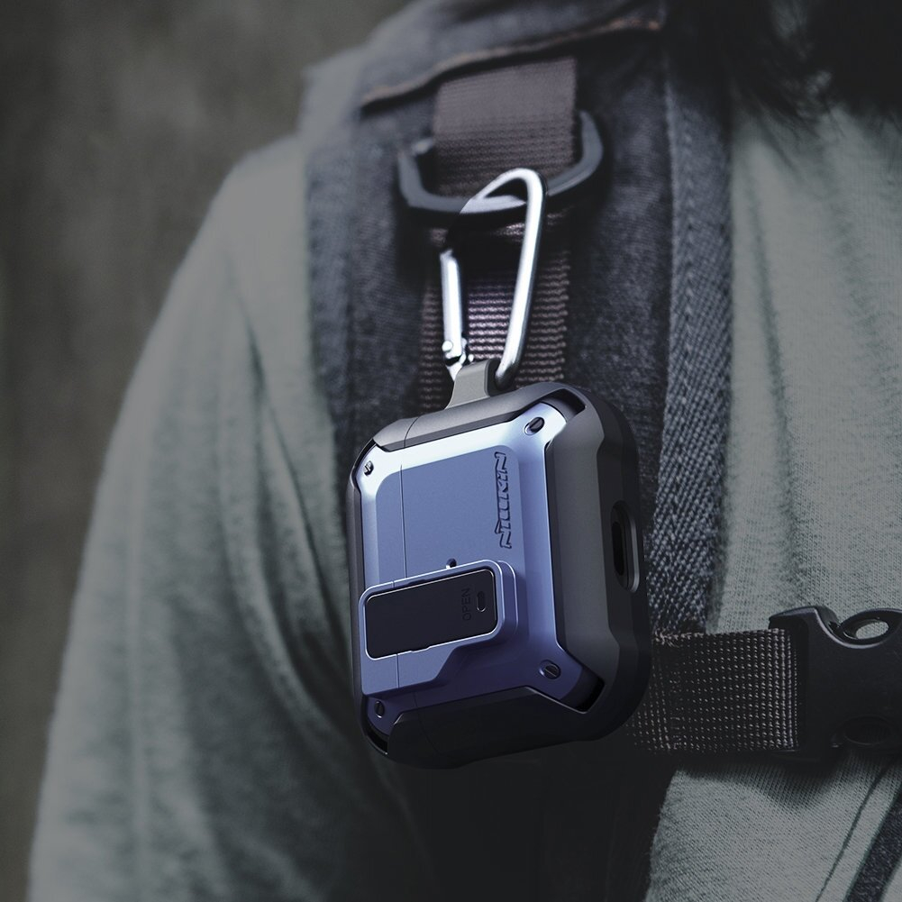 Akcija! Dėklas Nillkin Bounce AirPods 3 Armored Mėlynas 2 Akcija! Dėklas Nillkin Bounce AirPods 3 Armored Mėlynas 2