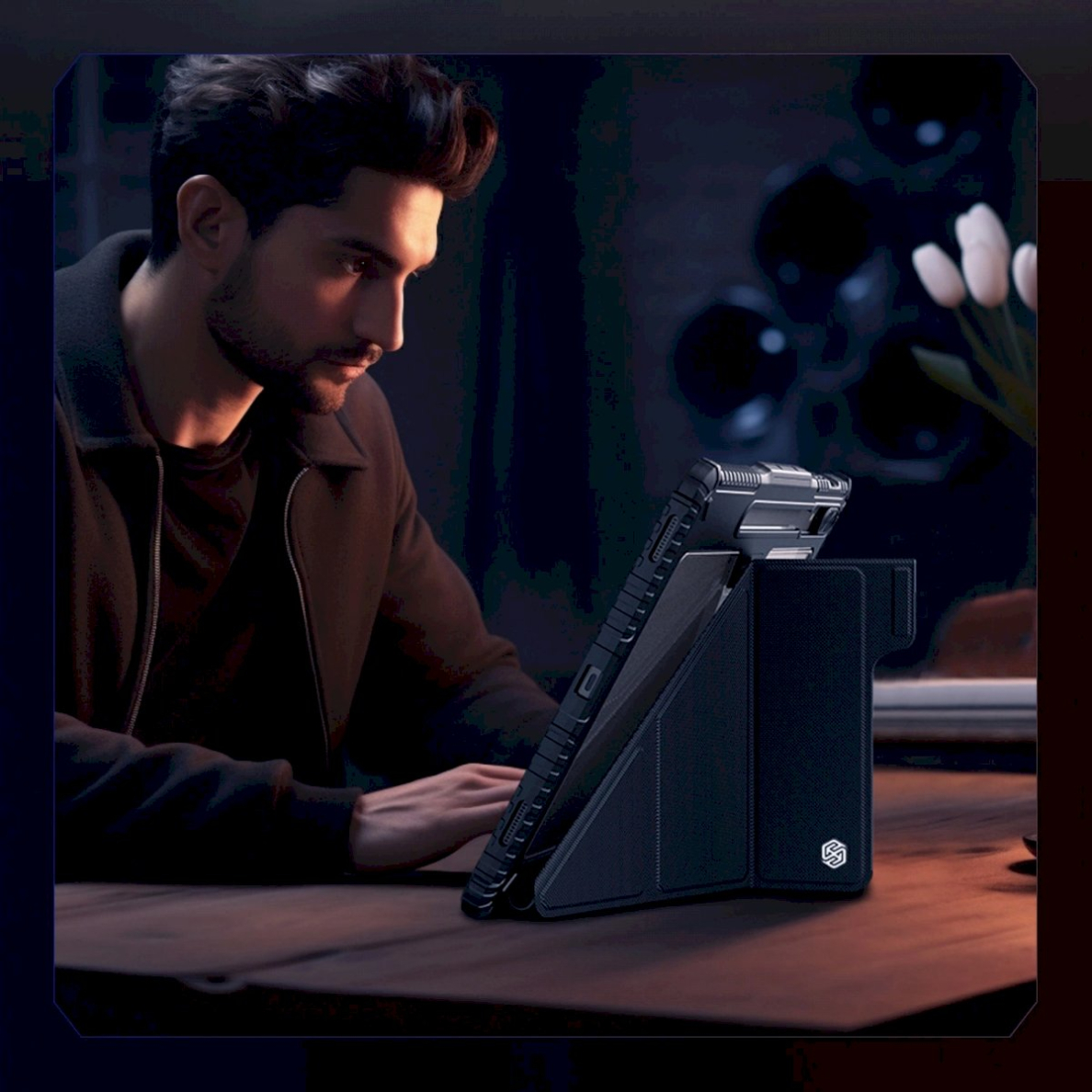 Nillkin Bumper Leather Case Pro Dėklas skirtas Samsung Galaxy Tab S9+ - Juodas 8 Nillkin Bumper Leather Case Pro Dėklas skirtas Samsung Galaxy Tab S9+ - Juodas 8