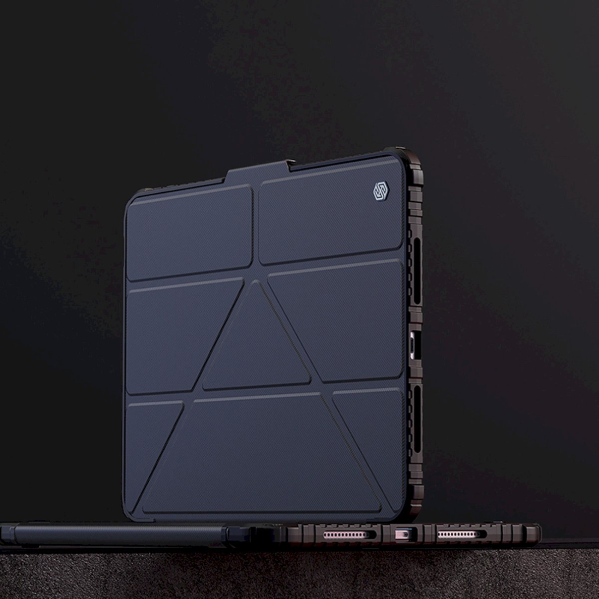 Nillkin Bumper Leather dėklas iPad Air 13" (2024) - Juodas 17 Nillkin Bumper Leather dėklas iPad Air 13" (2024) - Juodas 17