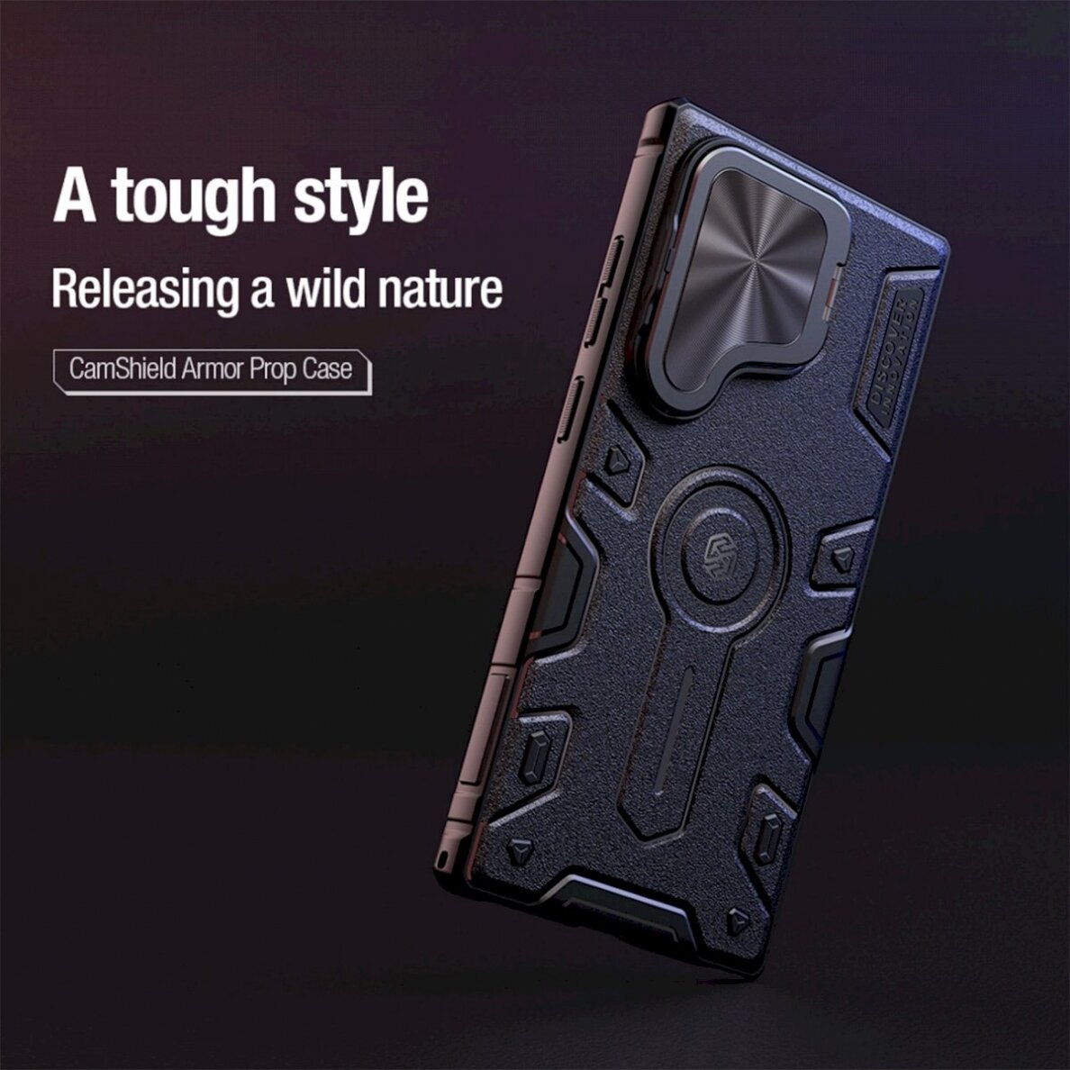 Dėklas Nillkin CamShield Armor Prop Case for Samsung Galaxy S24 Ultra - Juodas 6 Dėklas Nillkin CamShield Armor Prop Case for Samsung Galaxy S24 Ultra - Juodas 6