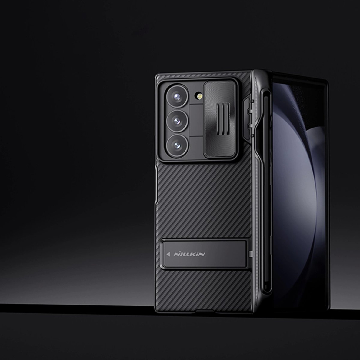 Nillkin CamShield Fold Dėklas Samsung Galaxy Z Fold 6 5G with Stylus Holder - Juodas 6 Nillkin CamShield Fold Dėklas Samsung Galaxy Z Fold 6 5G with Stylus Holder - Juodas 6