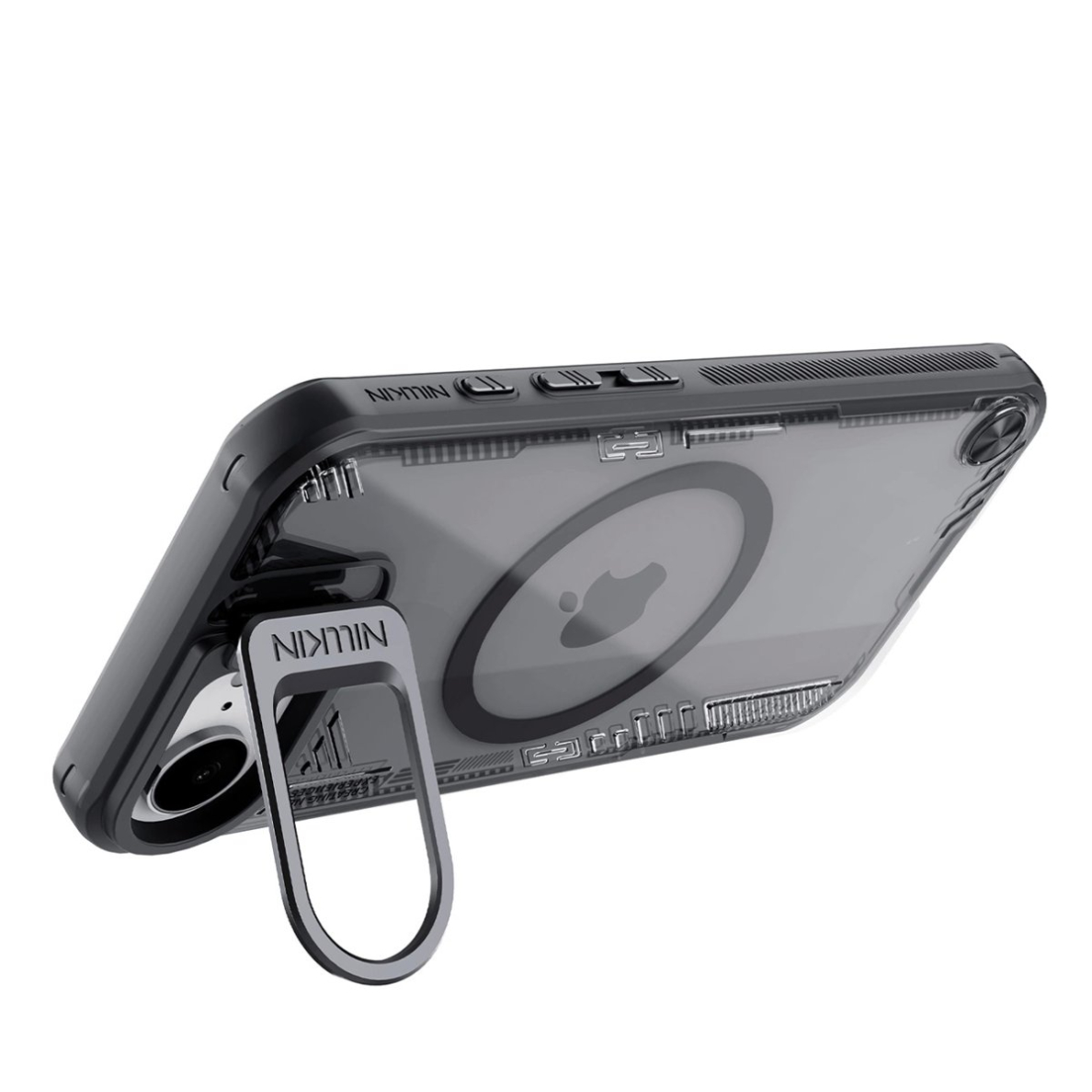 iPhone 16e Nillkin Iceblade Prop Magnetic dėklas su stovu - juodas 4