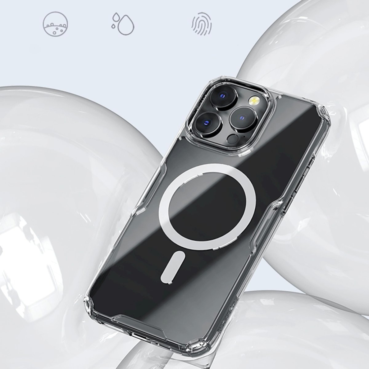 Nillkin Nature Pro Magnetic Case with MagSafe for iPhone 16 - Transparent & White 12 Nillkin Nature Pro Magnetic Case with MagSafe for iPhone 16 - Transparent & White 12