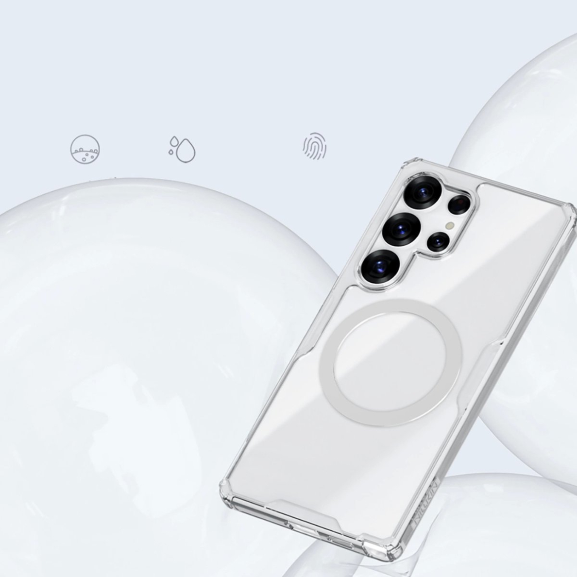 Nillkin Nature TPU Pro magnetinis dėklas su MagSafe Samsung Galaxy S25 Ultra - baltas 8