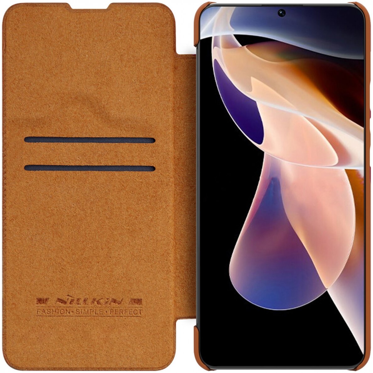 Dėklas Nillkin Qin Xiaomi Redmi Note 11 Pro + (China) / Redmi Note 11 Pro (China) Rudas 8 Dėklas Nillkin Qin Xiaomi Redmi Note 11 Pro + (China) / Redmi Note 11 Pro (China) Rudas 8