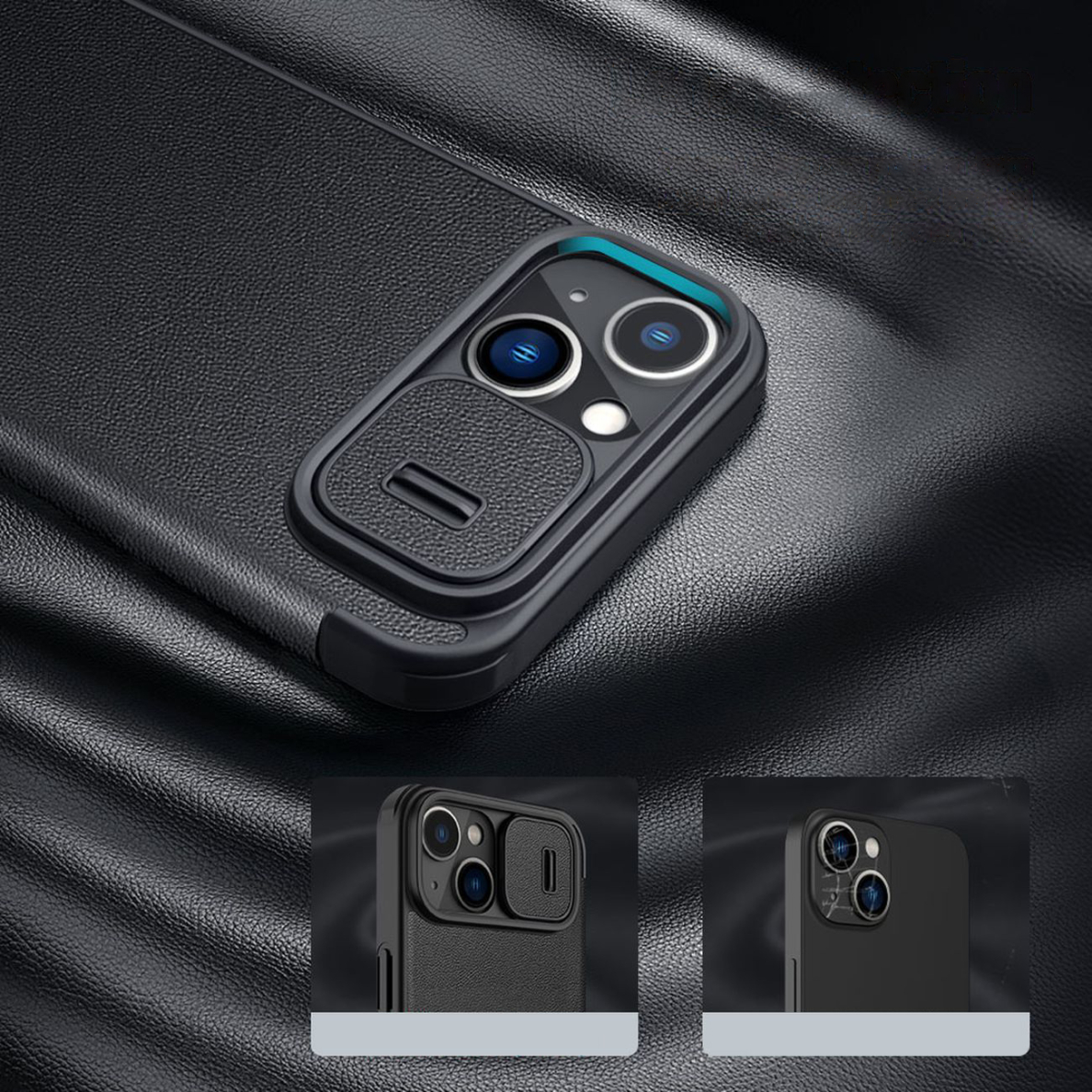 Dėklas Nillkin Qin Cloth Pro Case with Camera Protector For iPhone 14 Plus Pilkas 8 Dėklas Nillkin Qin Cloth Pro Case with Camera Protector For iPhone 14 Plus Pilkas 8