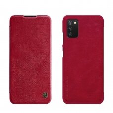 Atverčiamas dėklas Nillkin Qin Samsung Galaxy A03s Raudonas