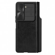 Dėklas Nillkin Qin Leather Pro Samsung Galaxy Z Fold 5 Leather Flip Case su Camera Cover - Juodas