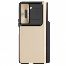 Dėklas Nillkin Qin Leather Pro Samsung Galaxy Z Fold 5 Leather Flip Case su Camera Cover - Auksinis