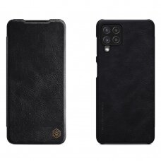 Atverčiamas odinis dėklas Nillkin Qin Samsung Galaxy A22 4G juodas