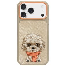 iPhone 17 Pro dėklas Nimmy Big Eyed Pet 2.0 Šuo – smėlinis