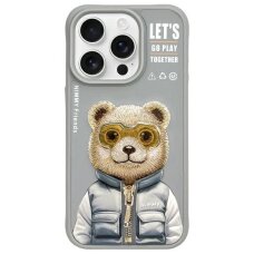 iPhone 15 Pro Nimmy Cool & Cute 2.0 Bear dėklas – pilkas iPhone 15 Pro Nimmy Cool & Cute 2.0 Bear dėklas – pilkas