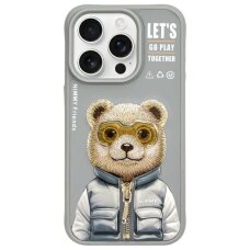 iPhone 15 Pro Max Nimmy Cool&Cute 2.0 meškos dėklas – pilkas
