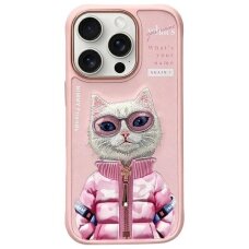 iPhone 16 Pro Max dėklas Nimmy Cool& Cute 2.0 Cat – rožinis