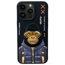 iPhone 15 Pro Max Nimmy Cool&Cute 2.0 beždžionės dėklas – juodas