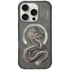 iPhone 16 Pro Max Nimmy Dragon MagSafe dėklas - pilkas iPhone 16 Pro Max Nimmy Dragon MagSafe dėklas - pilkas