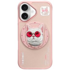 iPhone 16 Nimmy Glasses Cool Cat dėklas su MagSafe – rožinis