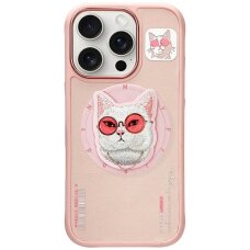 iPhone 16 Pro Nimmy Glasses Cool Cat dėklas su MagSafe – rožinis