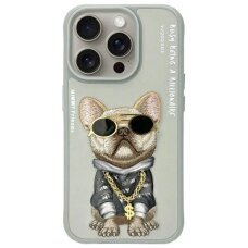 iPhone 15 Pro Max Nimmy Glasses Cool Dog dėklas – pilkas