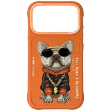 iPhone 17 Pro Max Nimmy Glasses Cool Dog dėklas – oranžinis