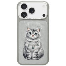 iPhone 17 Pro Max Nimmy Lucky Fashion Cat MagSafe dėklas – pilkas