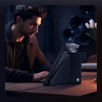 Samsung Galaxy Tab S9+ Nillkin Bumper Leather Case Pro dėklas – juodas 8