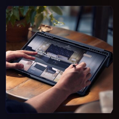 Samsung Galaxy Tab S9+ Nillkin Bumper Leather Case Pro dėklas – juodas 10 Samsung Galaxy Tab S9+ Nillkin Bumper Leather Case Pro dėklas – juodas 10