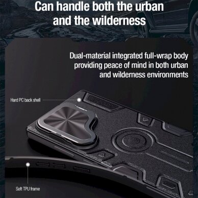 Dėklas Nillkin CamShield Armor Prop Case for Samsung Galaxy S24 Ultra - Juodas 12
