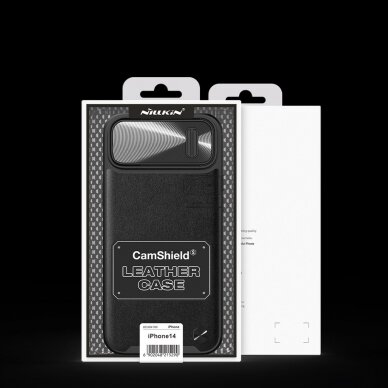 Dėklas Nillkin CamShield Leather S Case iPhone 14 Juodas 4 Dėklas Nillkin CamShield Leather S Case iPhone 14 Juodas 4