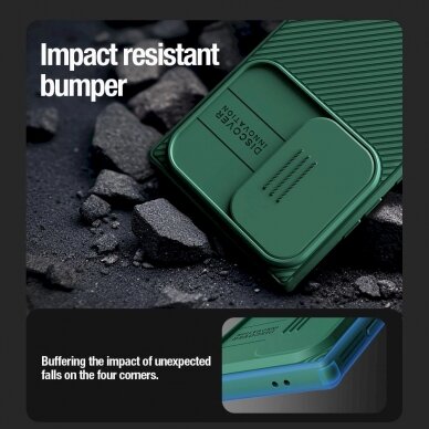 Dėklas Nillkin CamShield Pro armored case with camera protector for Samsung Galaxy S24 Ultra - Žalias 9