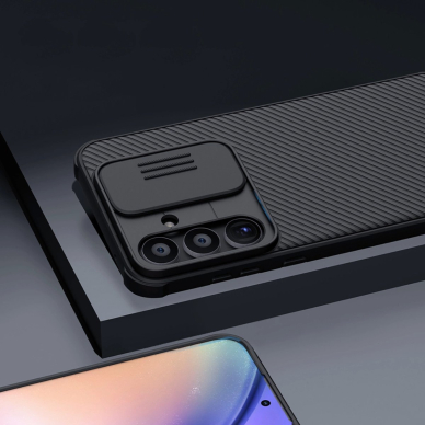 Samsung Galaxy A55 Nillkin CamShield Pro dėklas su kameros dangteliu – juodas 9
