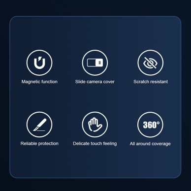 Dėklas Nillkin CamShield Pro Magnetic Case iPhone 14 Plus Mėlynas 7 Dėklas Nillkin CamShield Pro Magnetic Case iPhone 14 Plus Mėlynas 7