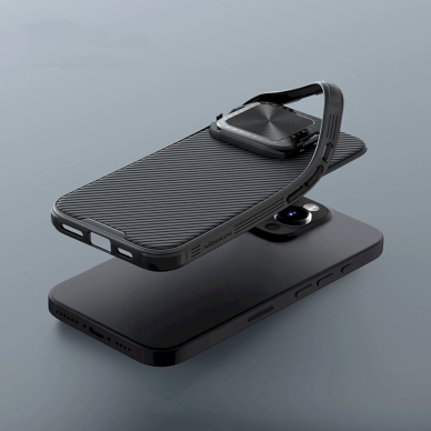 Nillkin CamShield Prop Dėklas iPhone 16 Pro Max with Camera Cover and Stand - Juodas 6 Nillkin CamShield Prop Dėklas iPhone 16 Pro Max with Camera Cover and Stand - Juodas 6