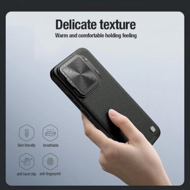 Dėklas Nillkin CamShield Prop Leather Magnetic Case for Xiaomi 14 Pro - Juodas 14