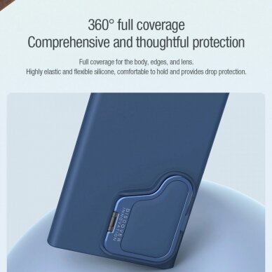 Dėklas Nillkin CamShield Silky Prop Silicone Case for Samsung Galaxy S24 Ultra - Juodas 12