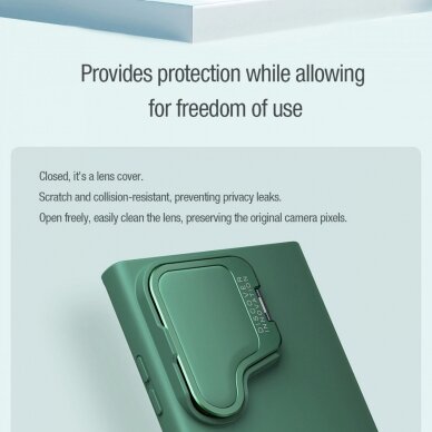 Dėklas Nillkin CamShield Silky Prop Silicone Case for Samsung Galaxy S24 Ultra - Juodas 7