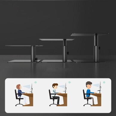 Nillkin HighDesk Reguliuojamas Monitoriaus Stovas Juodas 10