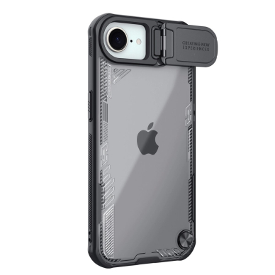 iPhone 16e Nillkin Iceblade Prop dėklas su lęšio dangteliu ir stovu - juodas