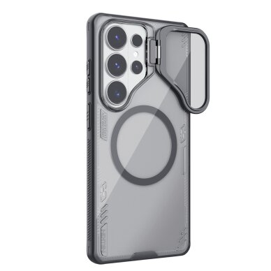 Samsung Galaxy S26 Ultra Nillkin Iceblade Prop Magnetic MagSafe dėklas su kameros dangteliu ir stovu – juodas skaidrus 2 Samsung Galaxy S26 Ultra Nillkin Iceblade Prop Magnetic MagSafe dėklas su kameros dangteliu ir stovu – juodas skaidrus 2